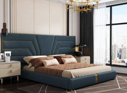 Luxury Bedroom Bed Double Beds Design Furniture Bed Frame Hotel